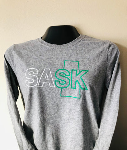 The Essential Long Sleeve Oxford Grey T Shirt SASK