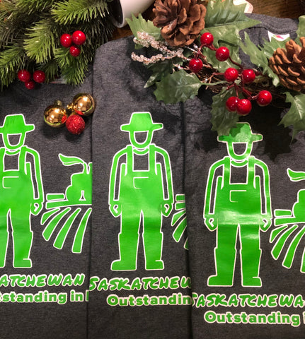 Christmas Family Pack!      3 Youth Shirts, $30 Saskatchewan Farmer Outstanding in His Field
