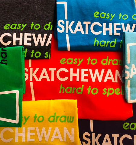 Kids and Youth T-Shirts SASKATCHEWAN Easy to Draw Hard to Spell