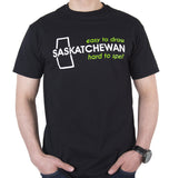 Saskatchewan "Easy to Draw, Hard to Spell" T-Shirt Black