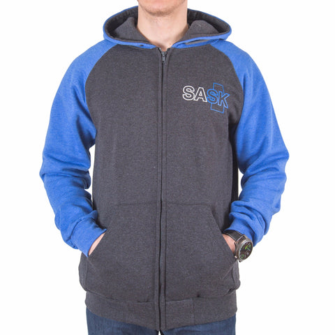 Blue & Grey SASK Zip-up Hoodie