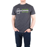 Saskatchewan "Easy to Draw, Hard to Spell" T-Shirt Grey