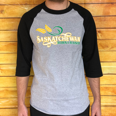 Clearance, Saskatchewan Born and Raised Baseball Shirt